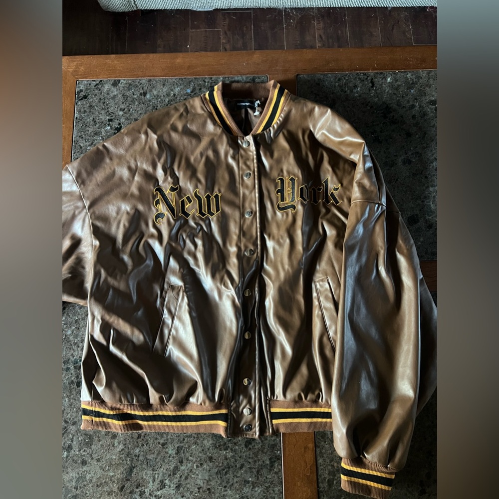 Leather Jacket with New York patches